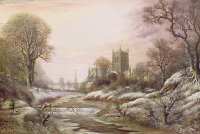 Worcester from the South West in the Snow by Charles Leaver
